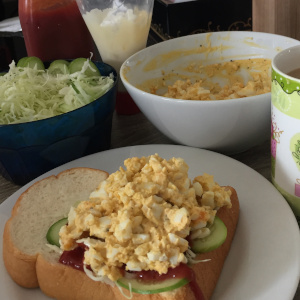 Open Sandwich With Vegetables And Egg Salad